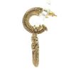 Excellent CHANEL COCO Mark Rope Twist Swing Pierce Accessory (Binaural) gold 05A Used