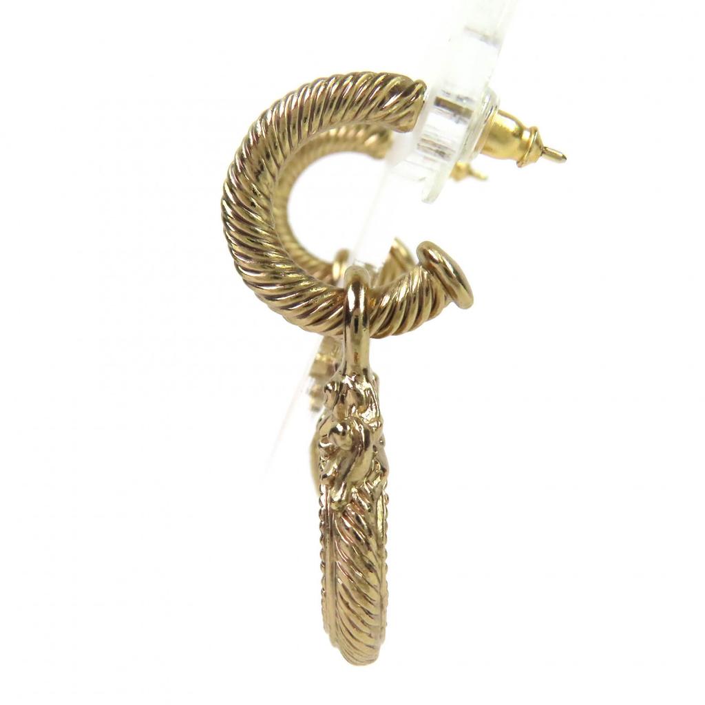 Excellent CHANEL COCO Mark Rope Twist Swing Pierce Accessory (Binaural) gold 05A Used