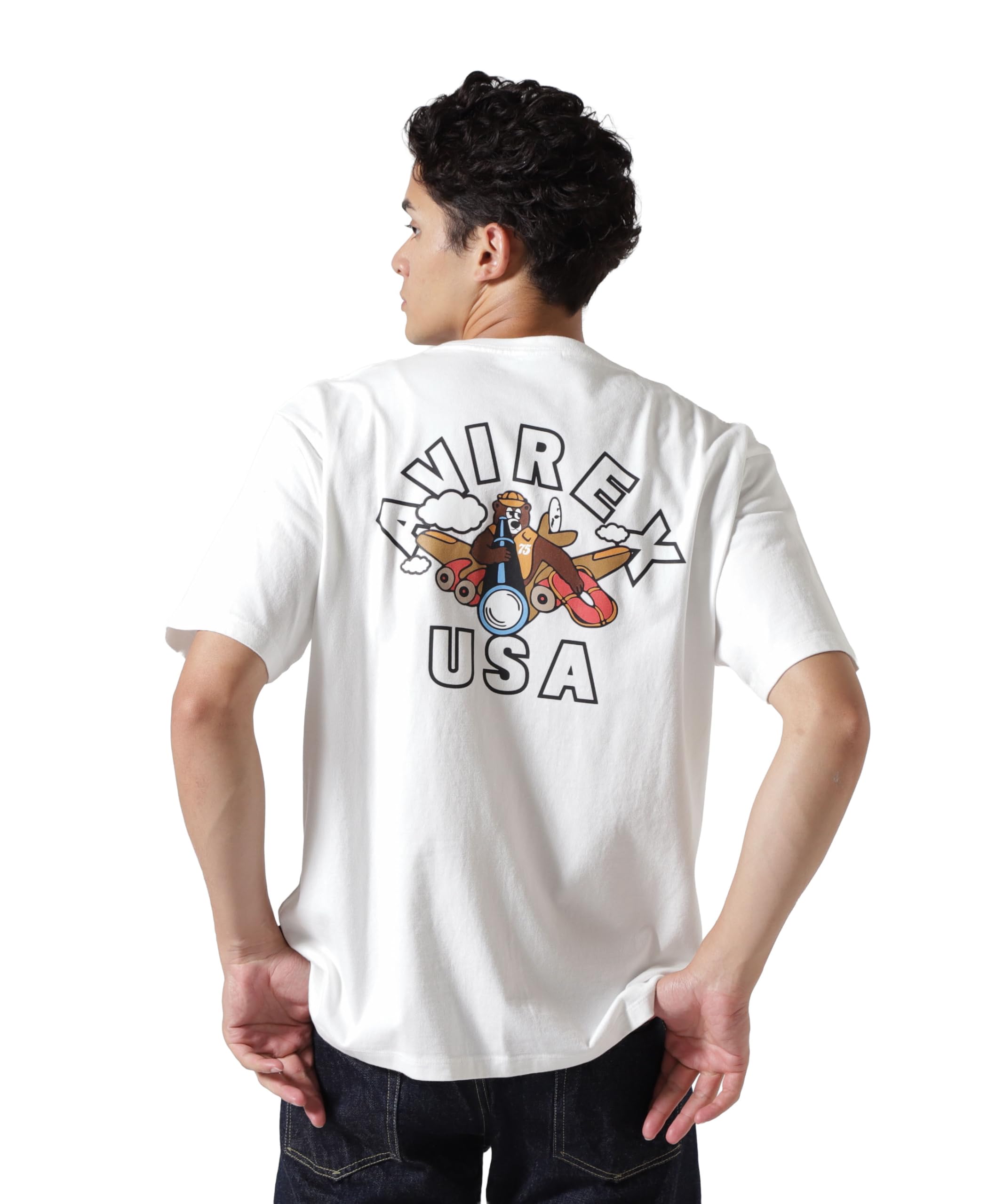 Футболка Avirex FLYING BEAR 25 (Эксклюзив ВЕБ&ДЕПО) Футболка с коротким рукавом Flying Bear, мужская, размер M, 030, белая, 783-5134071