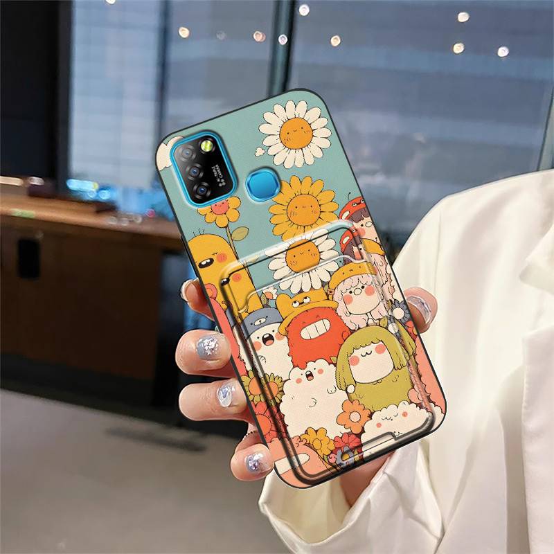 TPU protective Phone Case For infinix X657/Smart5/HOT10 lite Anti-dust Back Cover Cartoon Full wrap Card sleeve Silicone