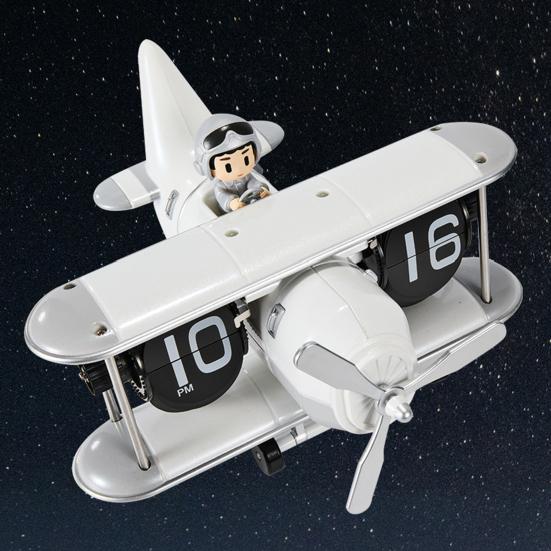 Airplane Flip Clock Adjustable Battery Powered Silent Retro Digital Desk Clock with Auto Flip Mechanism for Home Office
