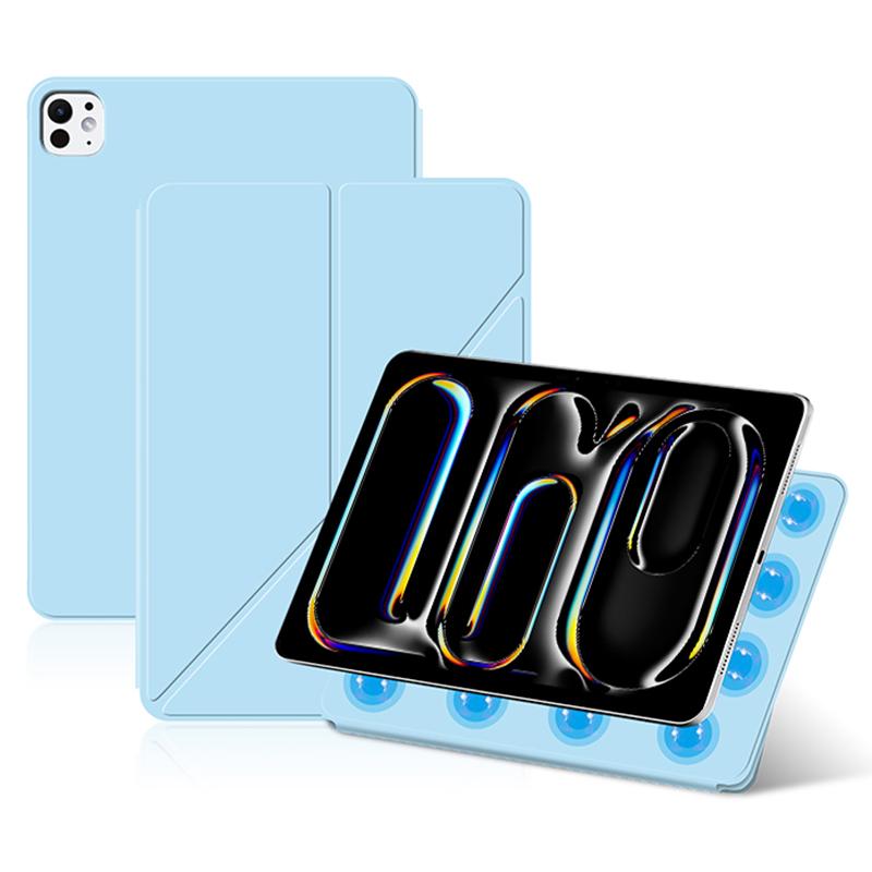 For iPad Pro 11 (2025)/11 (2024) Case Magnetic Attachment PU Leather Origami Stand Tablet Cover