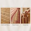 Wicker Striped Storage Basket  Laundry Basket  Woven Basket Household Childrens Room Toy Organizing And Storage Box
