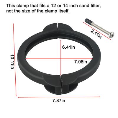 Piesă de schimb Colier de prindere piscină SF801102 cu șuruburi pentru inel Compatibil cu pentru filtre de nisip Intex de 12 și 14 inch