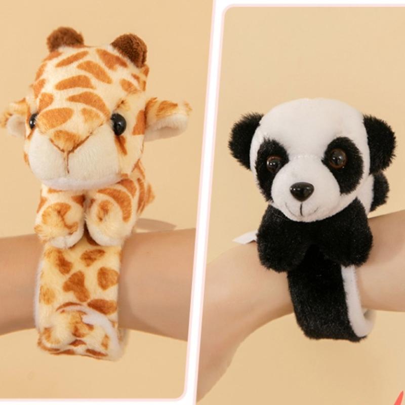 Stuffed Animal Slap Bracelet Plush Wristband Snap Wrist Band Creative Fashionable Bracelet Jewelry for Kids Party Gift