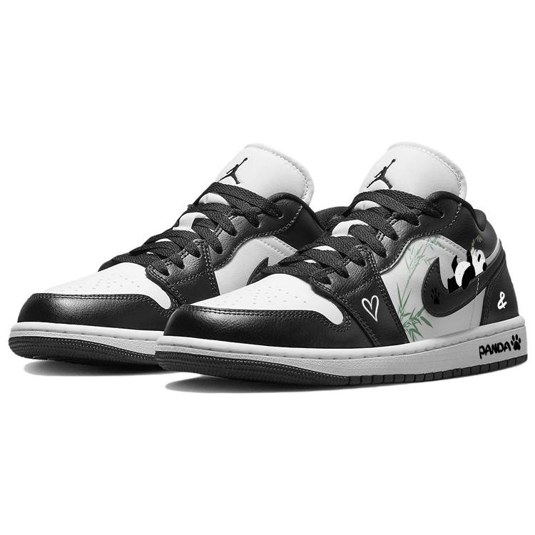 Jordan Air Jordan 1 Vintage Basketball Shoes Women's Low top Black/White DC0774-101(Team56-2)