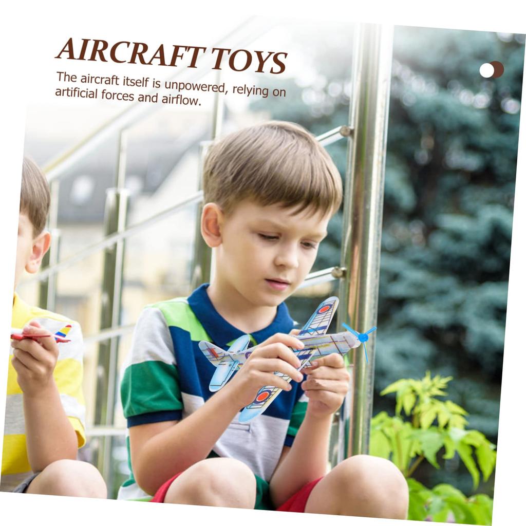 Hohopeti Bubble Airplane Glider Plane Creative Airplane Perfect for Interactive Outdoor Play 36-Piece Kids' Kit, Hand-Launched Toy, Model,