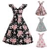 Women Party Wave Point Color Sleeveless Retro Dress Sleeve Grenadine Dress