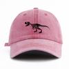 pc Black T Rex Print Washed Baseball Cap for Adults  Minimalist Retro Style Casual Soft Adjustable Dad Hat Perfect As Gift