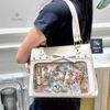 Y2k Women Vintage Ita Shoulder Bag Lolita Girl Transparent Pocket Fashion Aesthetic Crossbody Bags Cute Bow DIY Display Handbags