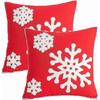 18x18,Cotton Christmas Blessing Throw Pillow Cover for Bed Sofa Cushion Car Snowflake Embroideried Pillowcases