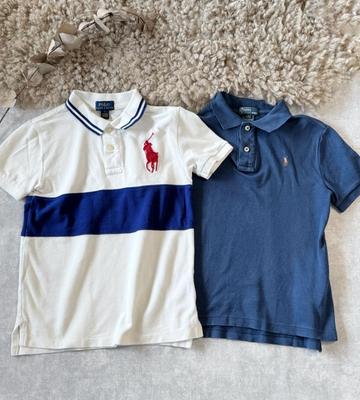 [GEBRAUCHT] Ralph Lauren Polohemd, Weiß Marineblaue Big Pony Stickerei, Marineblau, 2er-Set
