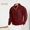 Spring Autumn Men Top Colorblock Patchwork Retro Style Half-open Stand Collar Sweatshirt Plus Size Loose Long Sleeves Top Daily Life Office Outdoor