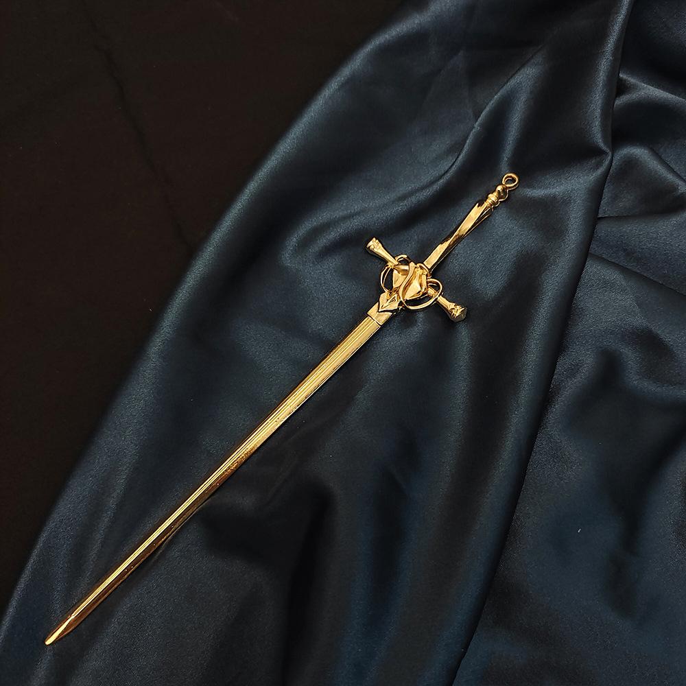 Vintage Chinese Hair Stick with Long Lasting Sword Elegant Pendant Alloy Hair Chopsticks for Cheongsam Han Clothes Dress