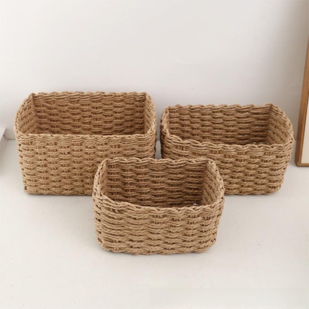 Handwoven Storage Basket Square Storage Bins High Quality Storage Box Office Storage