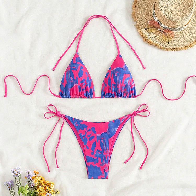 2025 Tie Dye Šněrovací Bikini Set Plážové Plavky Dámské Plavky Biquinis Tankini Femme Plavky