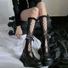 Bow Lace Hollow Out Cute Lolita Jk Sexy Fishnet Knee-High Stockings For Women