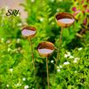Durable Steel Garden Stake 3Pcs Ground Weatherproof Metal Stakes Multi-functional Insect Trough Accessory Bird Watering Station for Outdoor Yard Patio