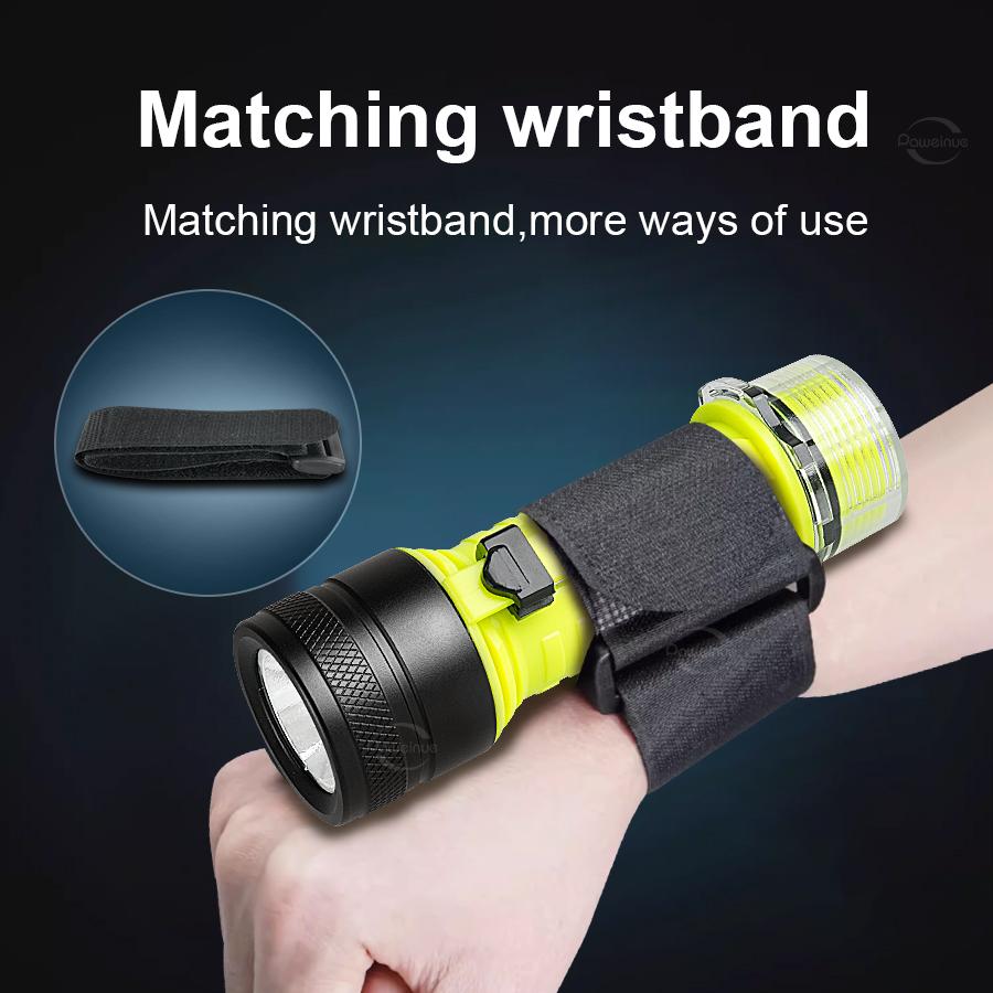 Lanternă profesională de scufundări 99900LM XHP120 Lampă de scufundări reîncărcabilă, impermeabilă, lampă de scufundări subacvatică, lanternă de pescuit, lanternă de scufundări