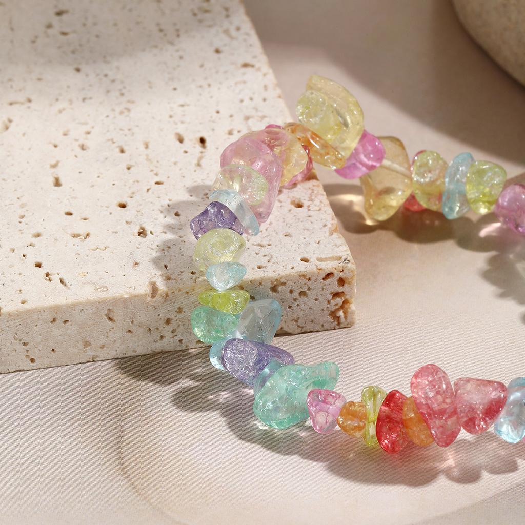 Elastic Bracelet Multi-color Beaded Bracelet Souvenir Bohemian Festival Crushed Stone 1pc Irregular Vacation Women Personality Daily Wear  Accessories