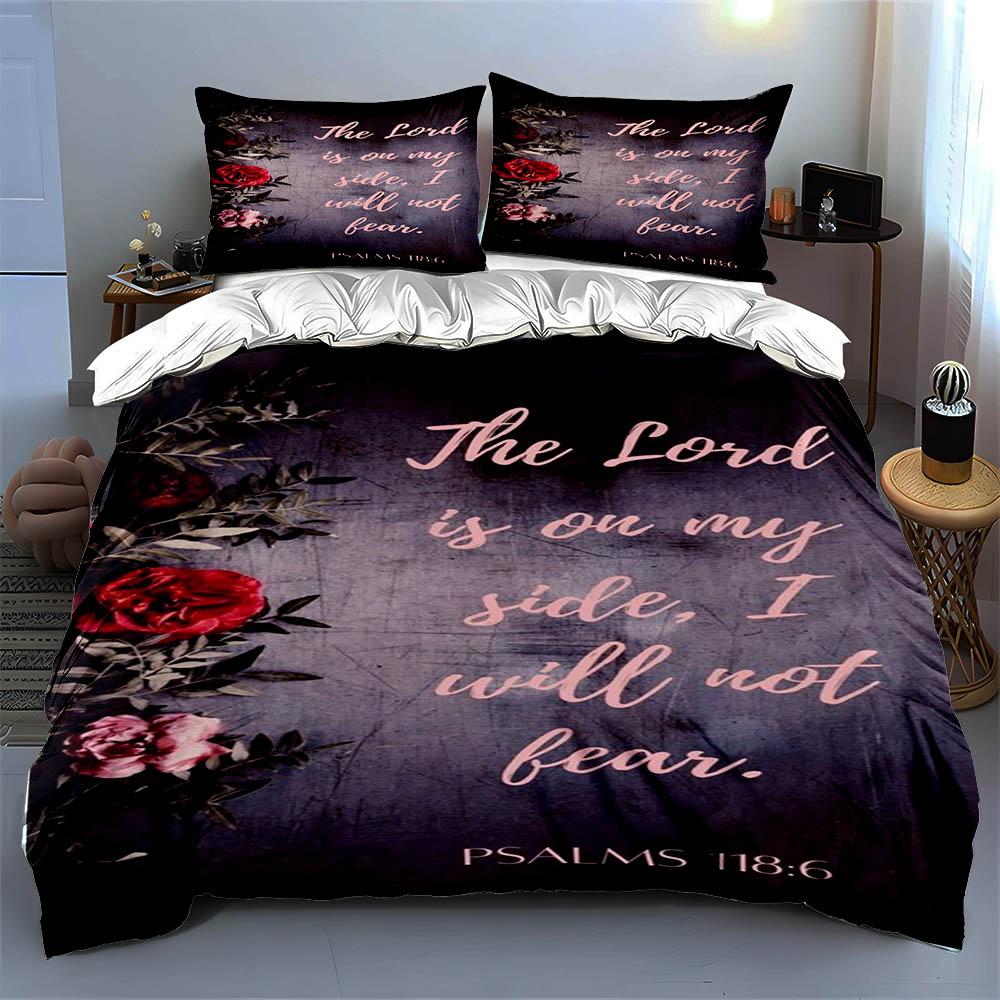 Scriptural floral design Bedding Duvet cover sets Duvet covers Pillowcases gifts (1 * Duvet Cover 2 * Pillowcases, without duvet insert)