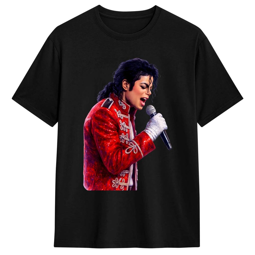 MMichael JJackson Poster TShirt Summer Leisure T Shirts 100 Cotton Crewneck Oversize Clothes Short Sleeves Y2K Casual Tshirt