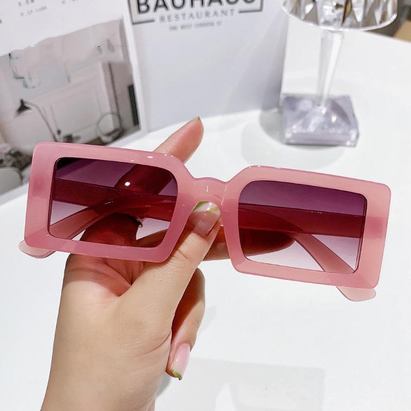 European & American Summer Square Frame Jelly Sunglasses for Women