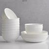 Wutuo White Ceramic Deep Plates & Rice Bowls Set
