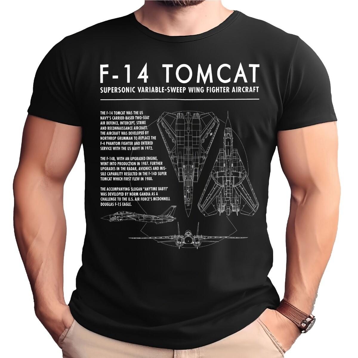 F-14 Tomcat Detailed Schematic Adult Shirt L