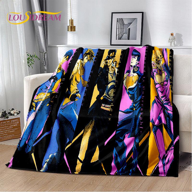 jojo's Bizarre Adventure Anime Soft Plush Blanket,Flannel Blanket Throw Blanket for Living Room Bedroom Bed Sofa Picnic Cover 3D