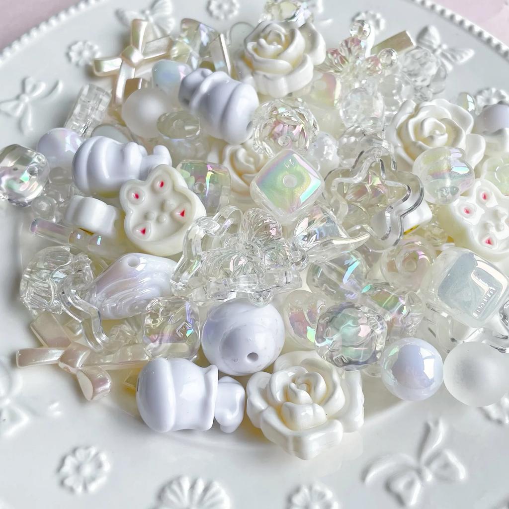 25/50/100g Cute Random Mixed Plastic Acrylic Beads For DIY Necklace Bracelet Cellphone Strap Jewelry Craft Making Accessories