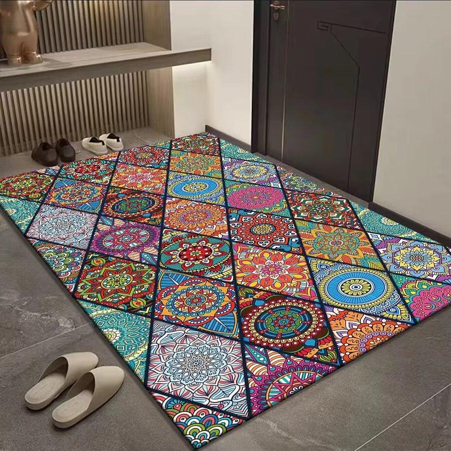 

Богемський килимок для підлоги для входу в дім, абсорбуючий, стійкий до плям, нековзний килимок для дверей, ідеальний для використання у ванній кімнаті та передпокої 80*120cm