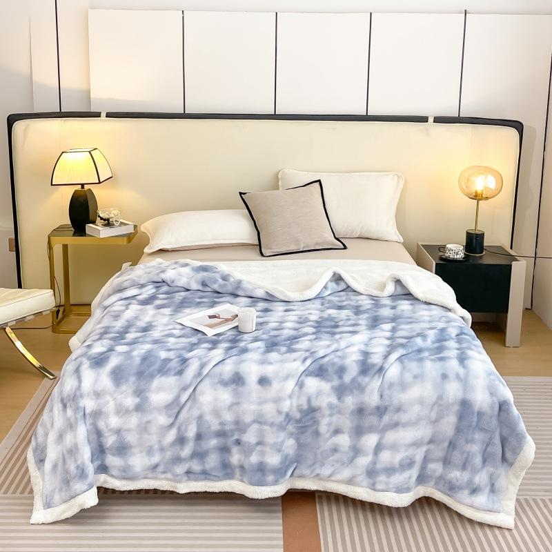 Nordic Style Bubble Lamb Wool Double-layer Blanket Four Season Universal Plush Thickened Multifunctional Public Room Nap Blanket