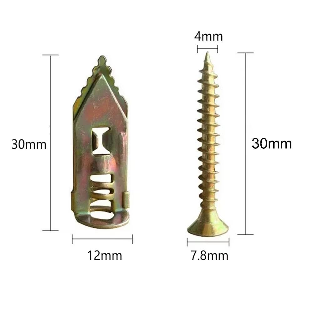50/100 Pcs Self Drilling Drywall Anchors with Screws Expansion Nail Self-Tappe Screw Kit Heavy Duty Metal Wall Anchors