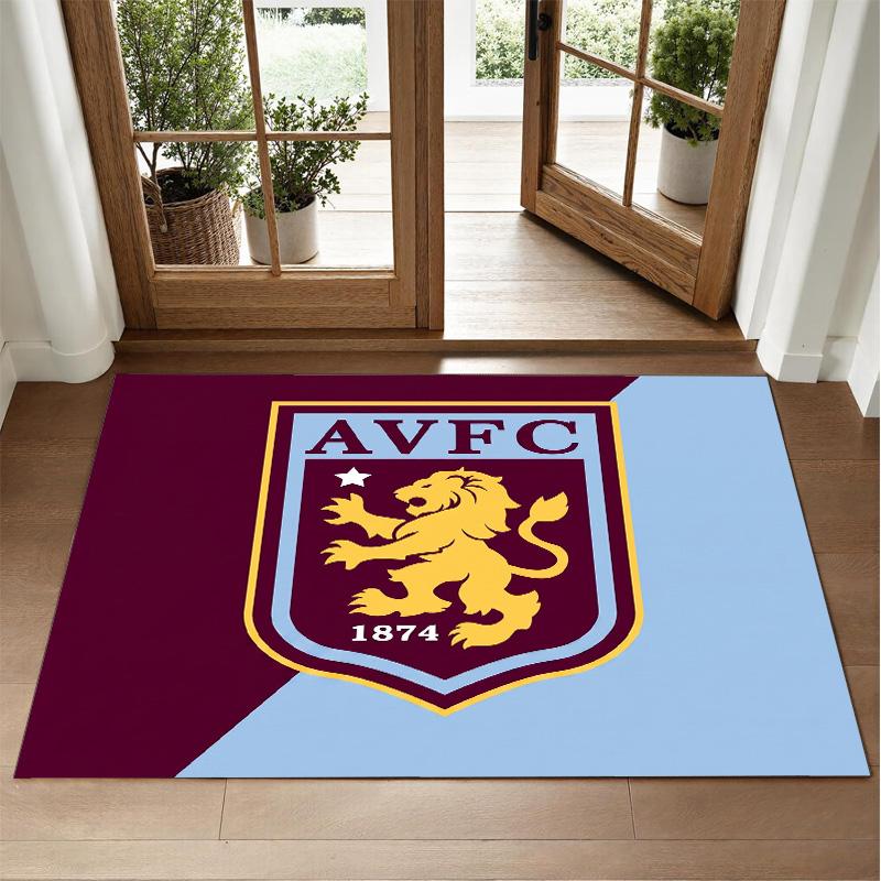 Aston Villa Fußball Design Kristall Samt Teppich Weiche Dekorative Matte für Schlafzimmer Eingang