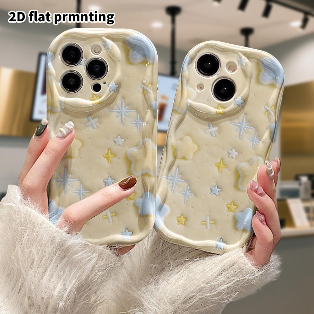 Phone Case: 2D flat, suitable for iPhone 18, 17, 16, 15, 14, 13, 12Pro protective case, star pattern, perfect Christmas and Halloween holiday gift