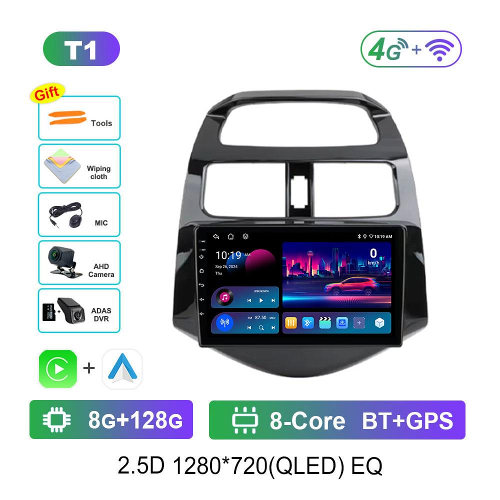 DSP Stereo Car Radio Multimedia player for Chevrolet Spark Beat Matiz Creative 2009 - 2016 Android 14 Navi GPS QLED Screen