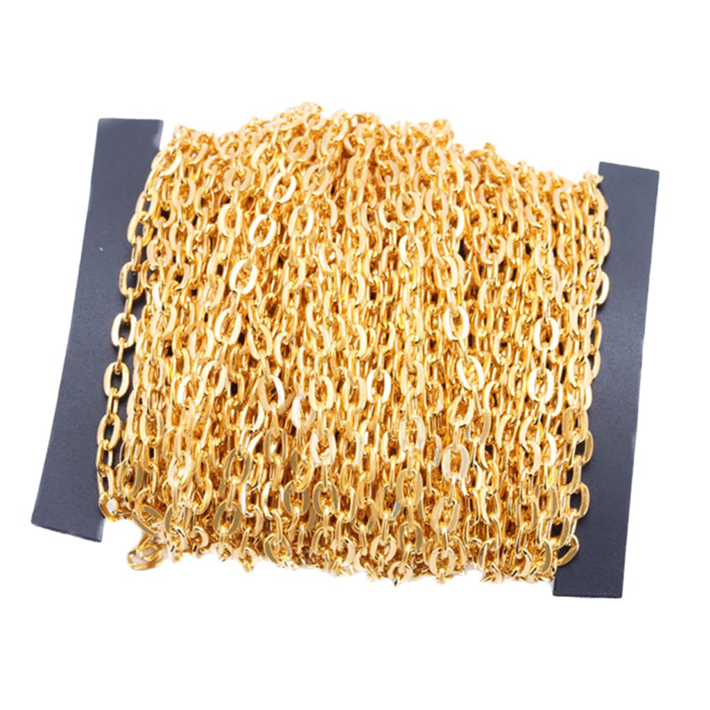 

1 рулон железных крестообразных цепей, кабельное звено для изготовления ювелирных изделий своими руками, золотого цвета золотистый