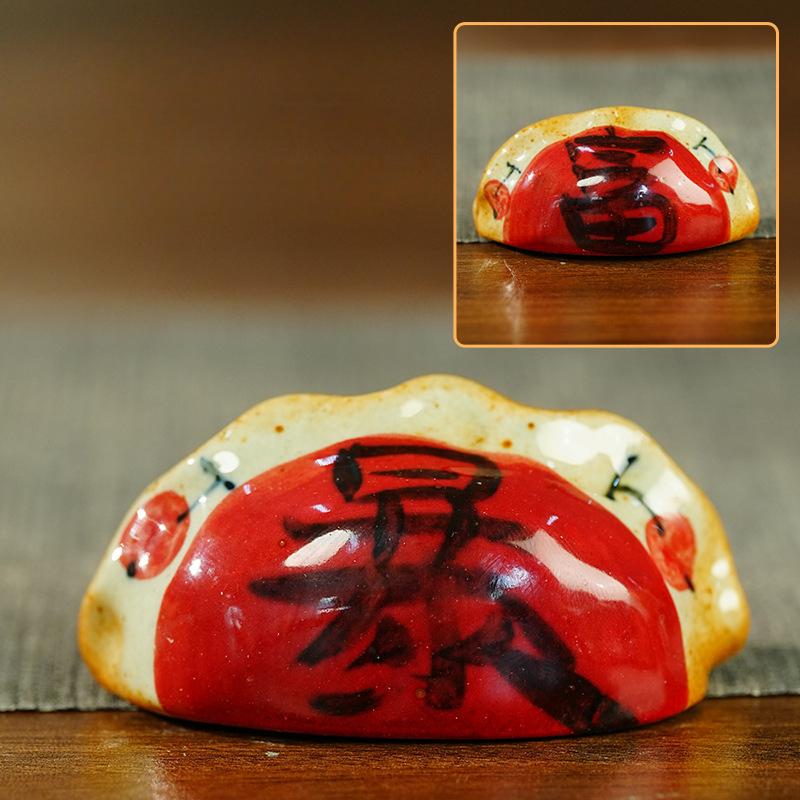 

2 Pcs Ceramic Dumpling Ornaments Festive Good Luck Peace And Joy Handicrafts Pottery Dumpling Home New Year Decor Crafts Gifts