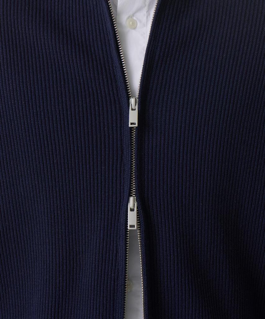Musinsa Standard Cotton Collared Knit Zip-Up [Navy]