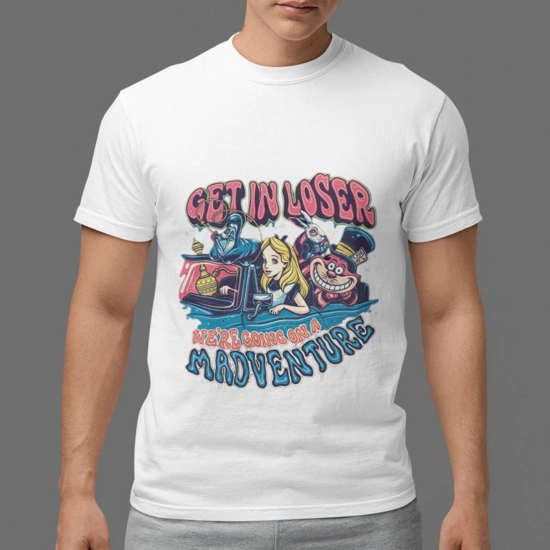 Get In Loser Madventure T-Shirt Funny Retro Graphic Tee Vintage Trippy Style XXL