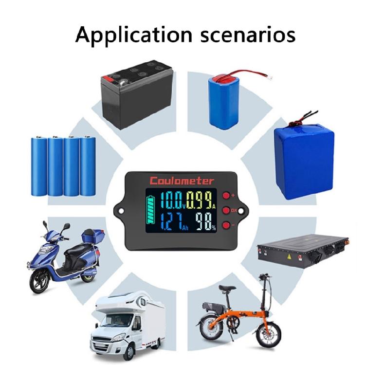 Coulombzähler Batteriemonitor Batterikapazitätstester Indikator Coulometer Digitales Voltmeter Amperemeter