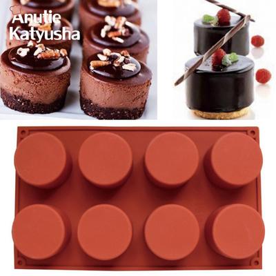 1 ks 8 otvorov okrúhla forma na tortu v tvare pohára 3D silikónové ručne vyrábané formy na bábovky Jelly Puding Formy na mydlo Pomôcky na pečenie