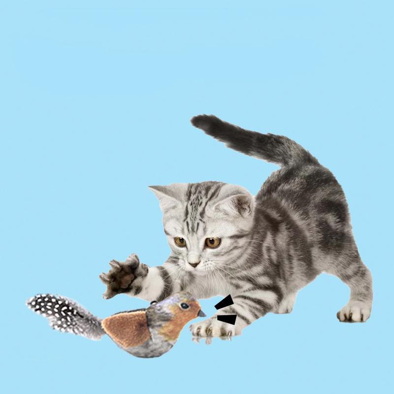 Hot lifelike Bird Vivid Cat Toys Pet Catnip Simulation Molding Cat Teaser with Feather Soft Plush Fabric Toys for Kitten
