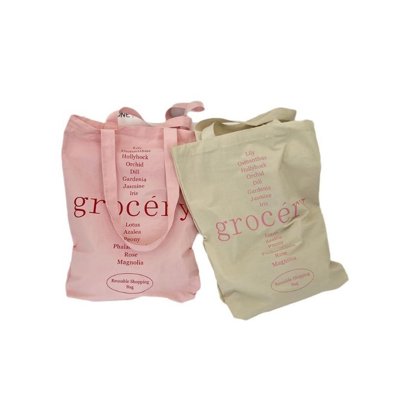 1 letter printed new casual canvas bag women's bag shoulder bag large capacity student bag