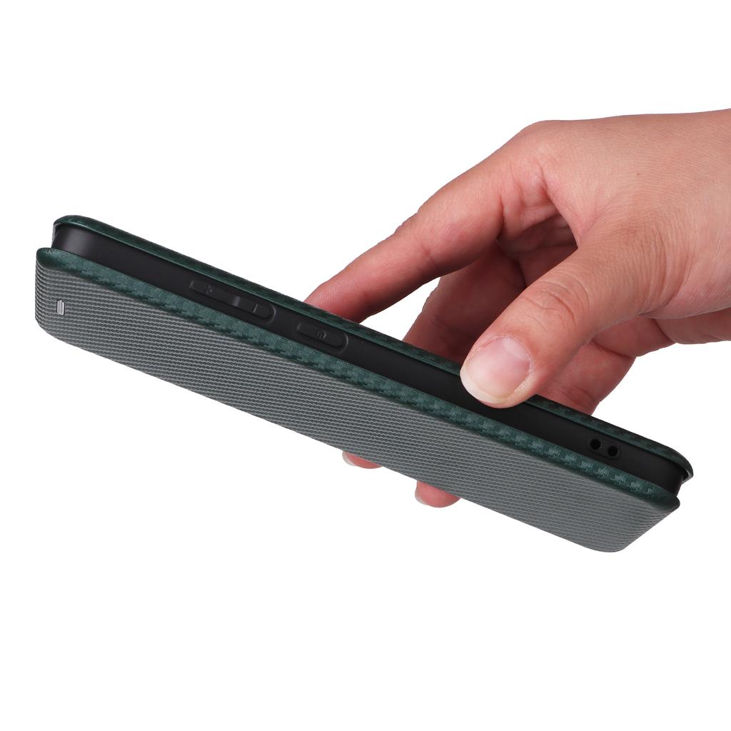 For Oppo Reno12 F 5G Case Carbon Fiber Texture Leather Phone Cover with Card Slot