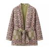 New autumn models, women's clothing, European and American style French design, fashionable and versatile casual style printed cotton-padded jacket