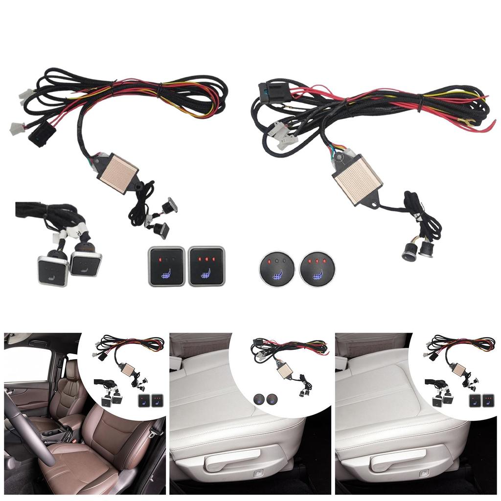 Pannello Interruttore Riscaldamento Sedile Auto Universale Controllo Riscaldamento Regolabile a Tre Marce per Sedili Doppi con Installazione Semplice per