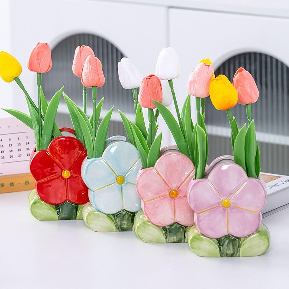 

Desktop Ornament Ceramic Vase Flower Arrangement Makeup Brush Bucket Pencil Organizer