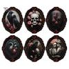 Vintage Oval Photo Frame Decor Halloween Gothic Refrigerator Magnet, Retro Fridge Magnets, Distressed Soft Magnetic Ghost Theme Stickers Dark